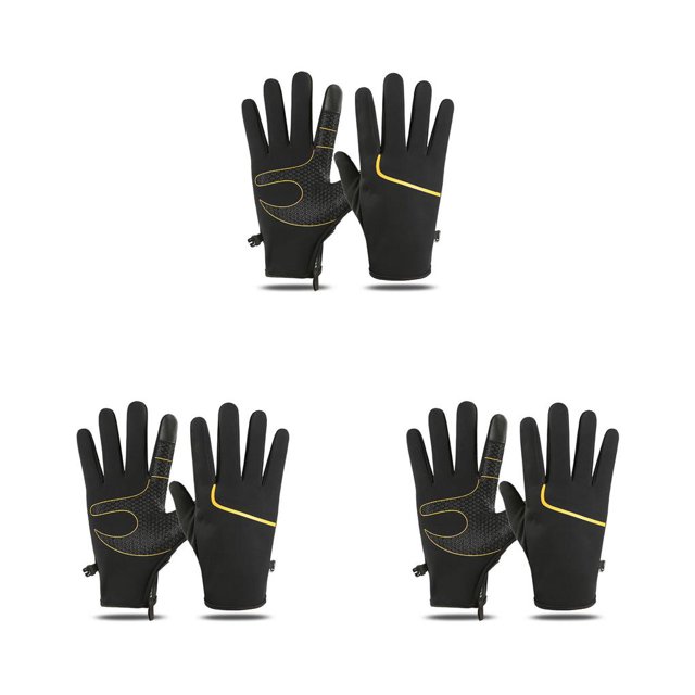 Guardurnaity Guantes térmicos de invierno para pantalla táctil, forro polar grueso cálido con rayas reflectantes, mitones impermeables para Type1 NO1