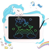 KiddiTouch LCD Writting Tablet for Kids 10 Inch Erasable Doodle Board Mess Free Drawing Pad for Girls Educational Toys 3-8 Years Old Girls Birthday Gift (Blue)