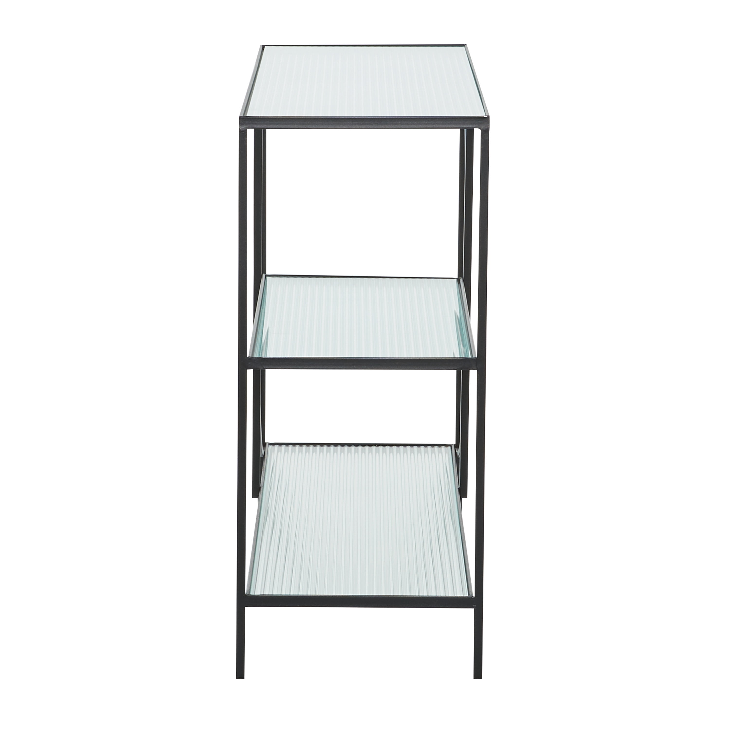 DecMode 32" x 48" Black Metal Industrial Console Table