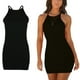 thumbnail image 3 of Vestido sin mangas de color puro de verano para mujer, elegante vestido de tirantes a la moda para trabajo de oficina, citas, negro M, 3 of 12