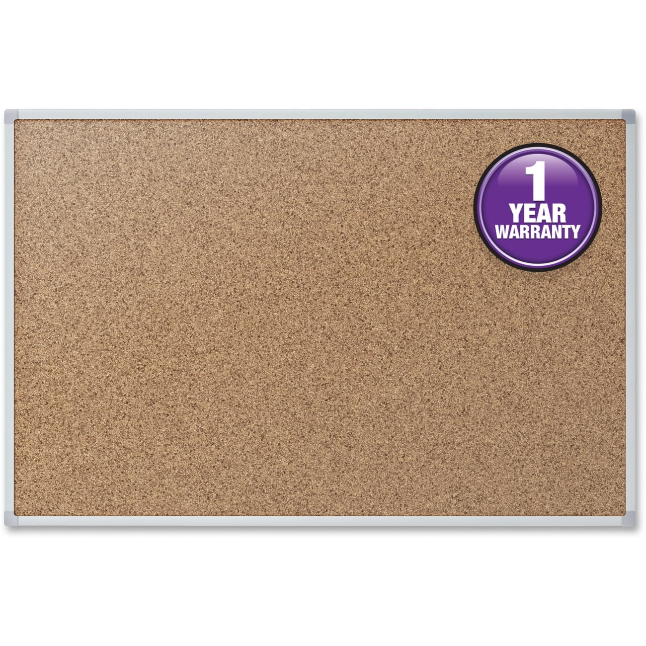 Mead 85360 Economy 24 x 18 Cork Board with Aluminum Frame - Tan Surface/Silver Aluminum Frame