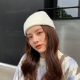 thumbnail image 2 of Gorro de punto cálido de invierno unisex a prueba de viento sin borde redondo Skullcap (blanco) Likrtyny Deportes al aire libre Salida diaria Juego de fiesta, 2 of 8
