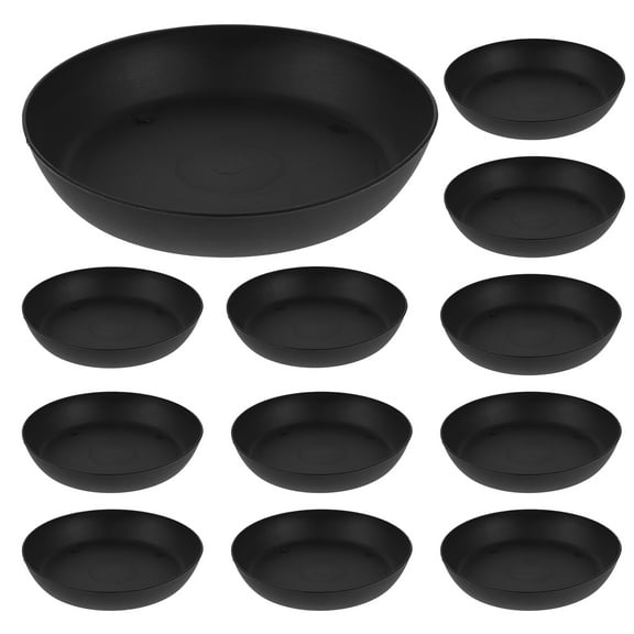 30 Pcs Plastic Flowerpot Plate Container Planter Kettle Black