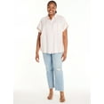 thumbnail image 2 of Terra & Sky Women’s Plus Size Short-Sleeve Button-Front Camp Shirt, Sizes 0X-5X, 2 of 5