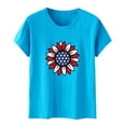 thumbnail image 4 of up to 60% off Gifts Usmixi Shirts for Women Independence Day Plus Size Loose Patriotic Tee Tops Summer Casual Crewneck Short Sleeve Sunflower Flag Print Ladies Blouses Sky Blue l, 4 of 4