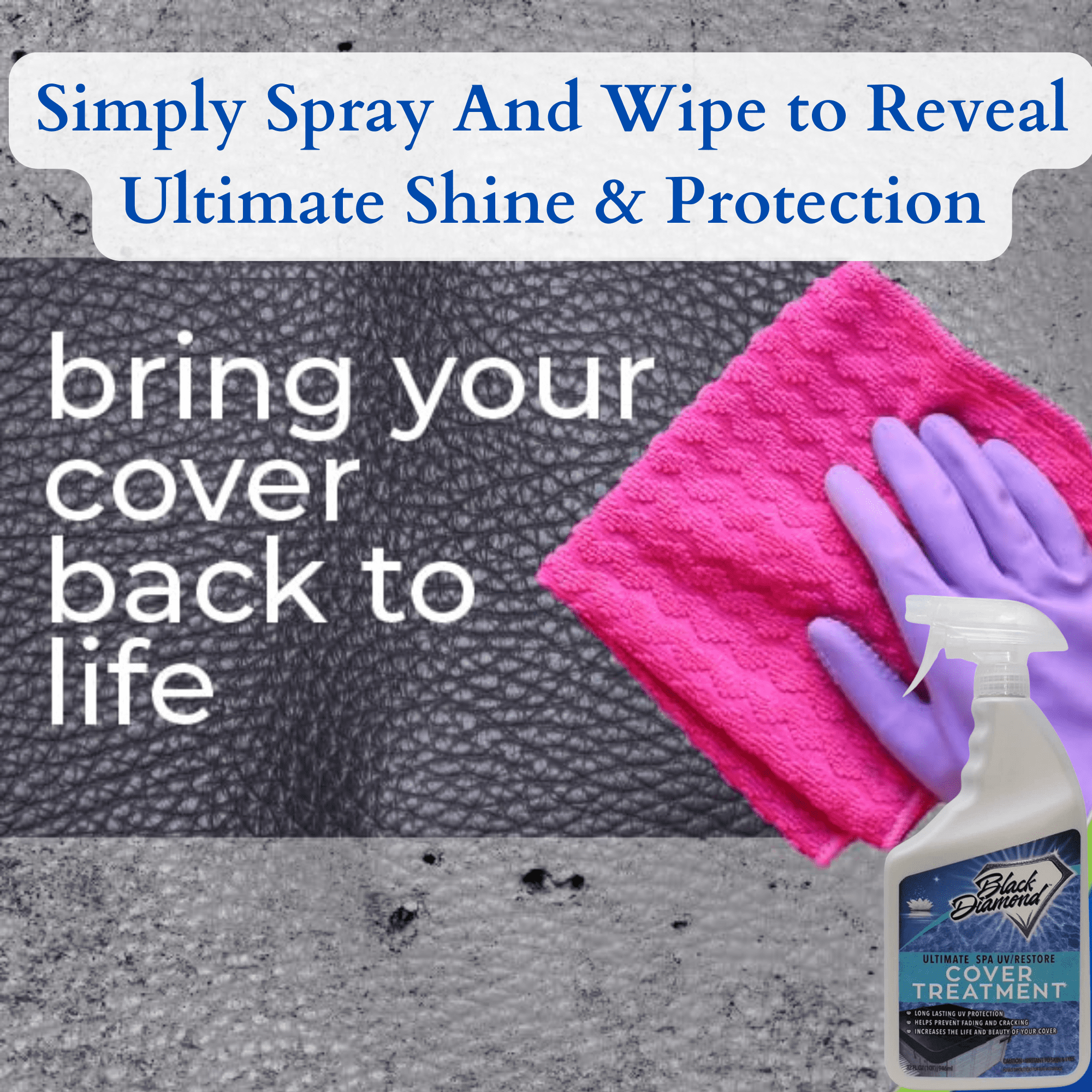 Black Diamond Stoneworks Ultimate UV/Restore Spa & Hot Tub Cover Cleaner, 32 Fl Oz