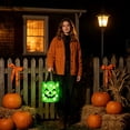 thumbnail image 5 of Light Up Halloween Glow Bag with LED Pumpkin Skull Design for Kids Trick or Treat Night Safety Party Favors, 5 of 5