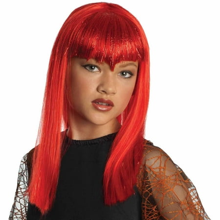 Glitter Vamp Red Wig Child Halloween Accessory