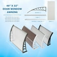 thumbnail image 6 of 2 40"x32" Door Window Awning Exterior, Polycarbonate Cover Entry Door Outdoor Patio Awning Canopy, Front Door Overhang Awning for Sun Shutter, UV, Rain and Snow Protection, Hollow Sheet (Clear Board), 6 of 10