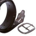 thumbnail image 4 of 1 1/2" Oval Snap on Perforated Nailhead Studded Cowhide Solid Leather Belt, 4 of 5