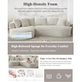 thumbnail image 4 of Oversized Curved L-Shape Sectional Sofa Couch with Chaise, 121" Modern Corduroy Boneless Couches Sofa with Deep Seat for Living Room, No Assembly Required(Cream White, Right Facing Chaise), 4 of 7