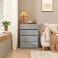 thumbnail image 4 of Dresser for Bedroom, 23.6''W 4 Drawer Dresser, Wood Nightstand for Bedroom, Modern Closet Drawers Stackable Storage Cabinet for Entryway, Small Dresser Drawer Chest for Hallway, Office, Gray, 4 of 5