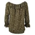 thumbnail image 3 of Women's Floral Print Off-The-Shoulder Ruffle Top-I-XS, 3 of 5