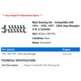 thumbnail image 2 of Main Bearing Set - Compatible with 1991 - 1995, 1997 - 2004 Jeep Wrangler 4.0L 6-Cylinder 1992 1993 1994 1998 1999 2000 2001 2002 2003, 2 of 2