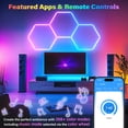 thumbnail image 2 of ALLYES Hexagon RGB Lights - Smart RGB LED Wall Lights with Music Sync, DIY Dimmable for Gaming Room, TV, Bedroom, Bar, Gym, 2 of 7