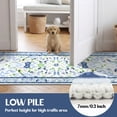 thumbnail image 4 of Findosom 2'x6' Washable Runner Rug for Hallway,Non Slip Floral Laundry Runner Rugs,Low Pile Faux Wool Floor Mat Stain Resistant Carpet Runner Rug for Bedroom Kitchen Living Room Entrance,Blue, 4 of 8