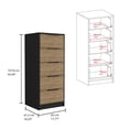 thumbnail image 2 of JERFIT 5-Drawer Chest Dresser with Metal Handles, Multicolor Wood Finish, Compact Storage Cabinet for Bedroom, Living Room, 2 of 5