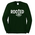 thumbnail image 2 of Wild Bobby Rooted in Christ Inspirational/Christian Men Long Sleeve Shirt, Forest Green, XX-Large, 2 of 5