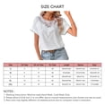 thumbnail image 5 of Women Short Sleeve T Shirt Pure Color Lace Trim Summer Top Tees for Work Shopping Daily Wear White M, 5 of 5
