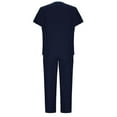 thumbnail image 4 of Protective Suit for Women, Short Sleeve V-Neck Top and Drawstring Pocket Pants Set, Polyester, All-Season, Regular Length, for Healthcare Workers and Caregivers, 4 of 7