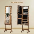thumbnail image 3 of Costway LED Mirror Jewelry Cabinet with 20 LED Lights Full-Length Mirror Adjustable Angles Brown, 3 of 10