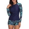 thumbnail image 5 of Daci Women Two Piece Rash Guard Long Sleeve Swimsuits UV UPF 50+ Swim Shirt Bathing Suit with Boyshort Bottom, 5 of 5