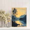 thumbnail image 2 of Qisvanset Framed Canvas Wall Art, 12x16 Inch Vintage Blue Psalm Landscape Bible Wall Decor, 2 of 5