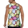 thumbnail image 3 of Fotbe Colorful Easter Eggs Pattern Men's Quick Dry Workout Tank Top Gym Muscle Tee Fitness Bodybuilding Sleeveless T Shirt Breathable Workout Shirt-Large, 3 of 9
