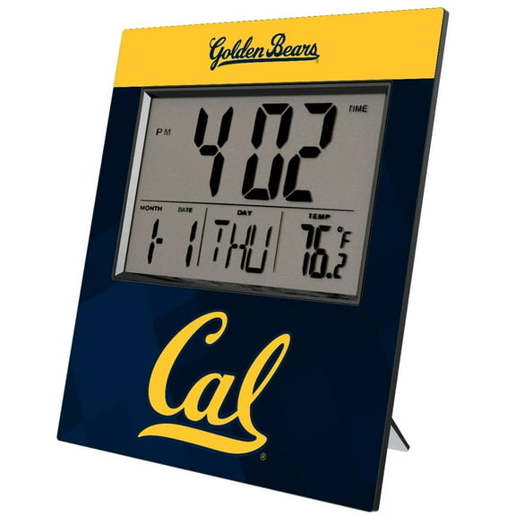 Keyscaper Cal Bears Wordmark Color Block Digital Desk Clock