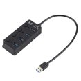 thumbnail image 5 of Worallymy 4 puertos USB 3.0 Splitter 1-drag-4 Estación de adaptador USB de transmisión de alta velocidad con interruptor de encendido / apagado Worallymy JD735808929, 5 of 5