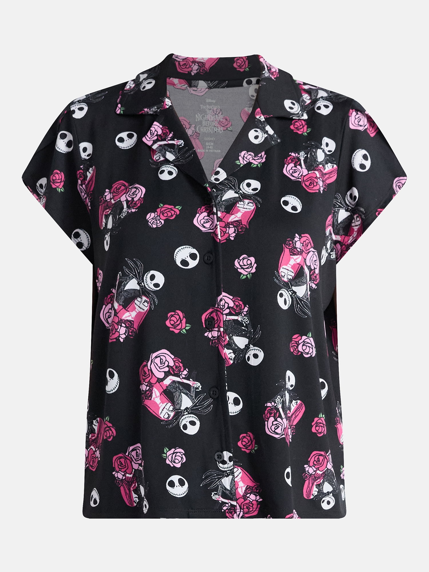 Disney Nightmare Before Christmas Women's Valentine's Day Shorty Pajama Set, 2-Piece, Sizes XS-3X