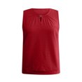 thumbnail image 6 of ClodeEU Women's Round Neck Eyelet Embroidery Tank Top, Loose Fit Solid Color Casual Summer Shirt Red,Womens Plus M, 6 of 9