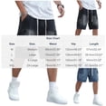 thumbnail image 3 of DPTALR Men's Solid Color Sports Denim Drawstring Loose Straight Versatile Shorts with Large Pockets,Blue,Big and Tall Men XL, 3 of 9