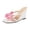White, variant on Women's Low Wedge Sandals Trendy Dressy Square Open Toe Summer Beach Flower Flip Flops Thong Heeled Travel Walking Shoes Green Size 6