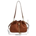 thumbnail image 2 of Hsqqdc Soft Suede Drawstring Bucket Crossbody Bag for Women, Casual Shoulder Handbag Purse, 2 of 7