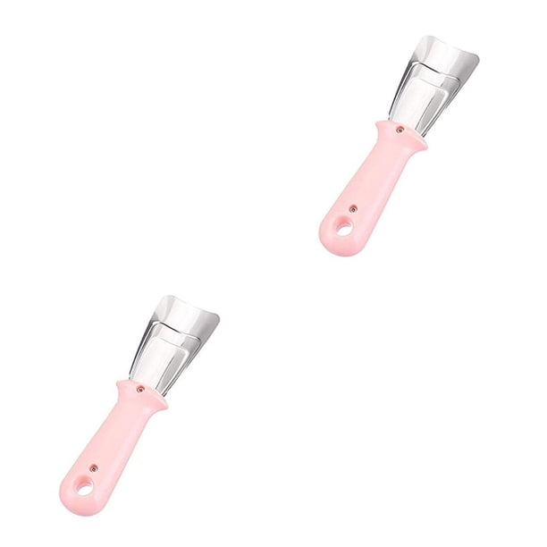 Injueey Raspador de hielo para refrigerador Congelador universal de acero inoxidable Descongelador multifunción Descongelador de larga rosa 2piezas