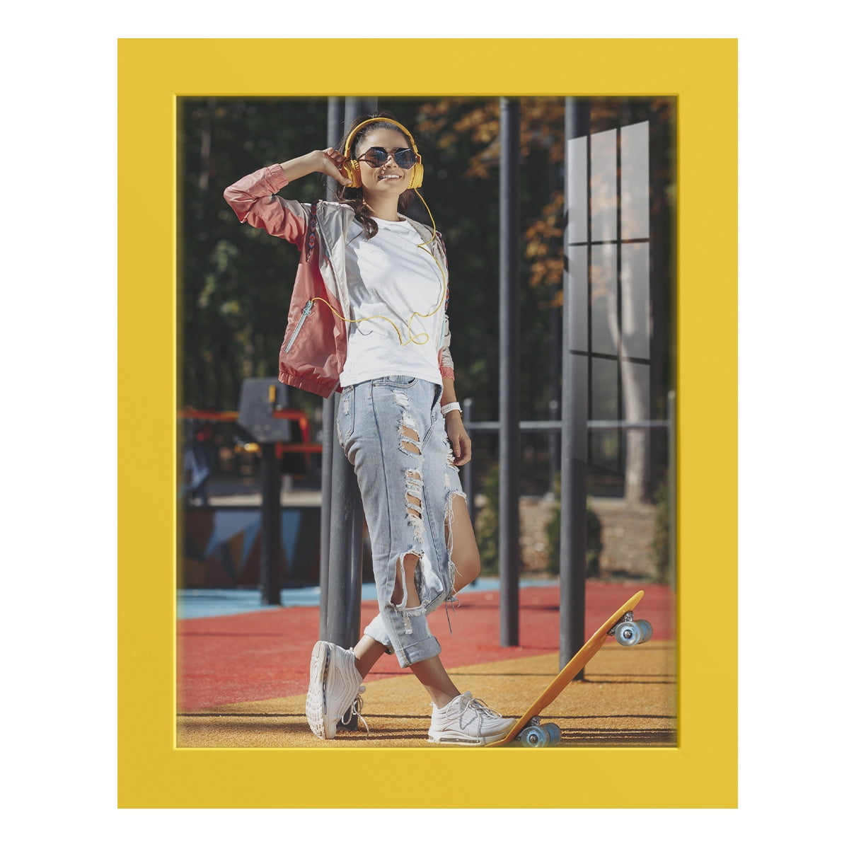 Modern Real Wood 8x10 inch Picture Frame in Yellow