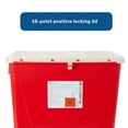 thumbnail image 2 of McKesson Prevent Biohazard Sharps Container, Premium - PG-II, Plastic, Vertical Entry, Rotating Lid - Red, 12 gal, 13 in x 17 3/10 in x 20 4/5 in, 1 Ct, 2 of 10