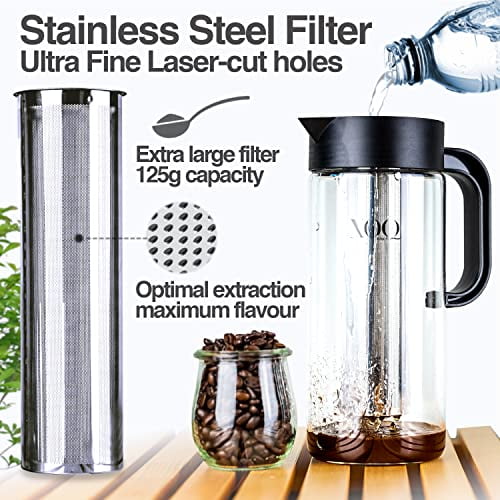 Cold Brew Coffee Maker, Glass Iced Coffee Maker And Tea Infuser