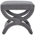 thumbnail image 3 of Modway Expound Upholstered Nailhead Trim Performance Velvet Ottoman in Gray, 3 of 7