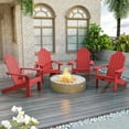 thumbnail image 3 of Dycanpo Adirondack Chairs Set of 4 with Cup Holder, 300lbs Weather Resistant, Bright Red, 3 of 10