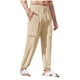 thumbnail image 1 of Pantalones largos de trabajo para hombre, pantalones casuales multibolsillos de talla grande, pantalones tobilleros holgados de algodón y lino con cordón ajustable, pantalones de poliéster para hombre, 1 of 5