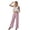 Pink, variant on Women's Polka Dot Pants, Loose Fit Wide Leg Casual Trousers, Mid Rise Non Stretch Denim Pants for Women, Beach Vacation Outfits, Daily Wear and Relaxed Style-Beige
