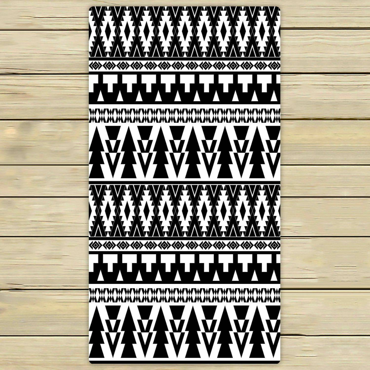 ECZJNT black white boho hippy Beach Bath Towels Shower Towel For Home Outdoor Travel 30x56 Inch