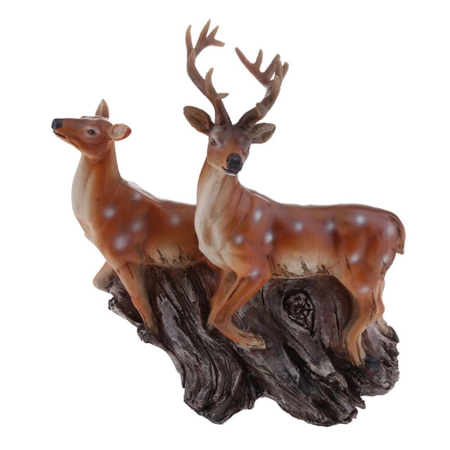 Lindo Adorno De Resina De Ciervo Sika Mini Paisaje Jardín Bonsai Decoración De Escritorio Para El Hogar Todavía ciervos Macarena Animales Artificiales decorativos