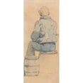 thumbnail image 3 of Samuel Prout 8x14 Black Modern Framed Museum Art Print Titled - A Seated Peasant Boy Seen from Behind, 3 of 5