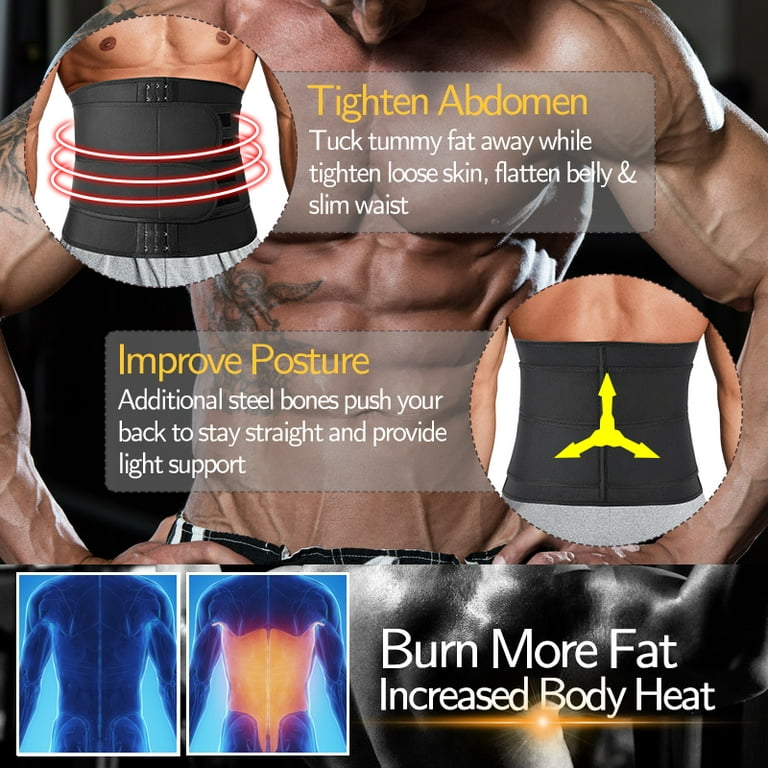 BEST Male Waist Trainer Vest Body Shaper Tummy Tuck Sweat Belt