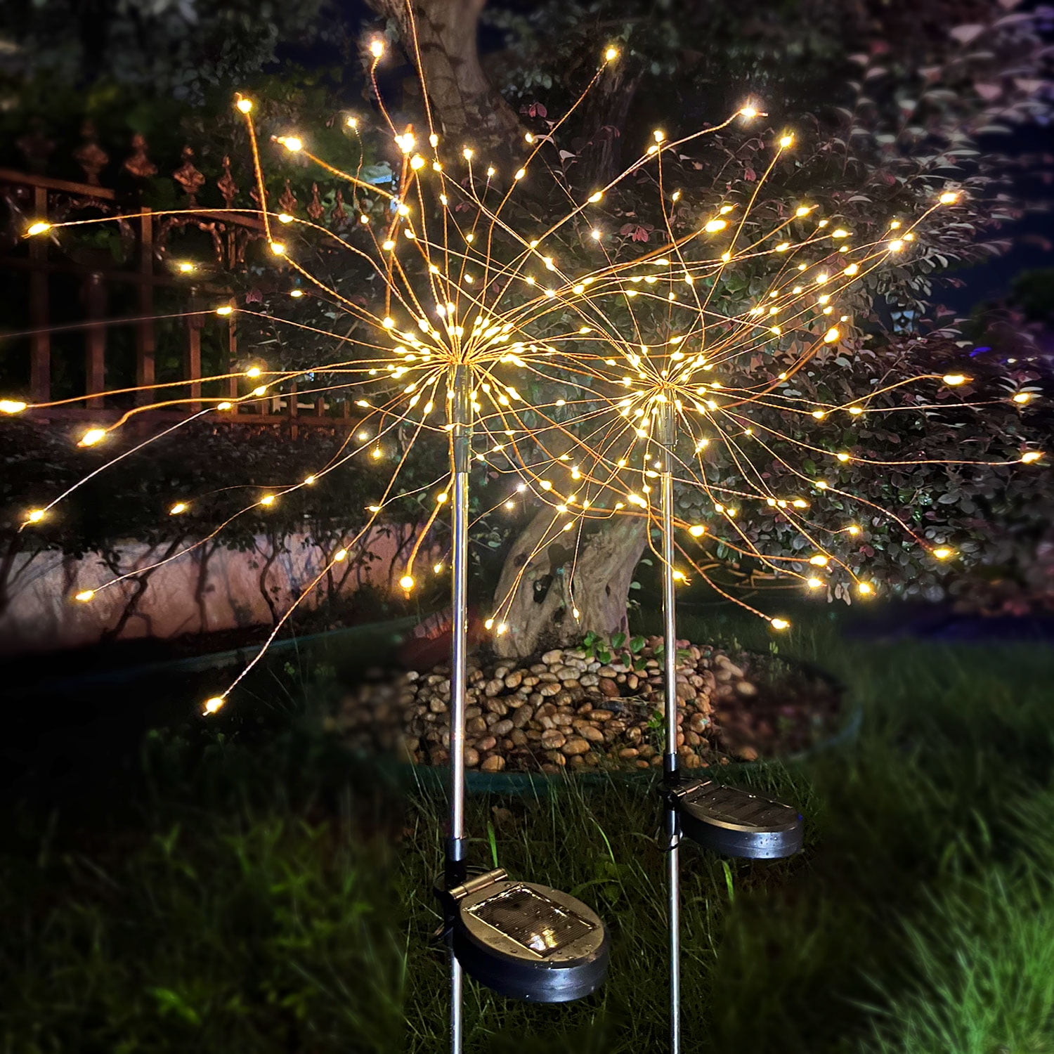 QiShi Solar Garden Lights, 2-Pack, 120 LED, Fireworks Design photo 1