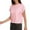 Pink, variant on Womens Summer Cap Sleeve Crewneck Crop Tops Casual Loose Striped T-Shirts Basic Tees