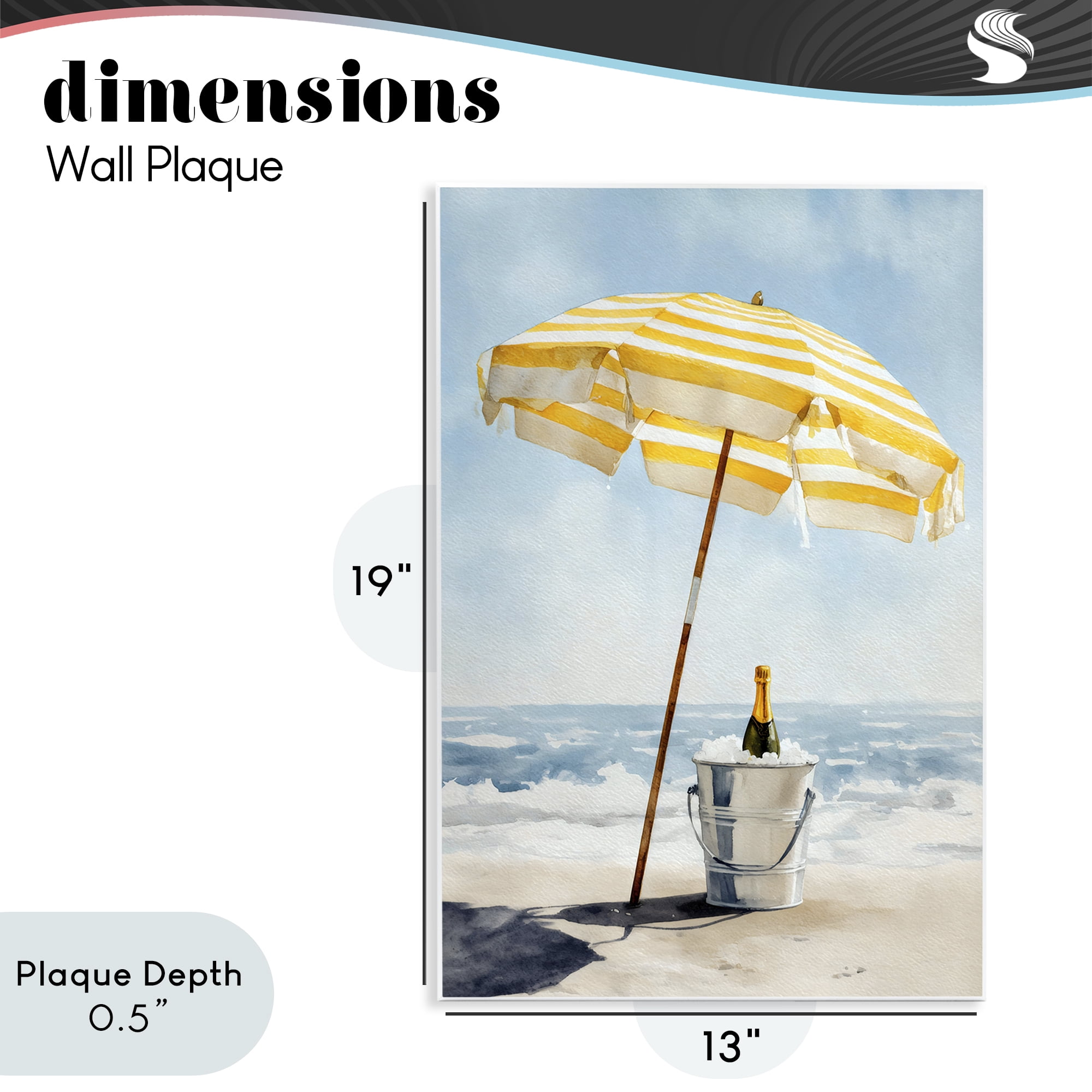Stupell Industries Sunshine Celebration at Seaside Wall Plaque Art, design by Petal Prints Design